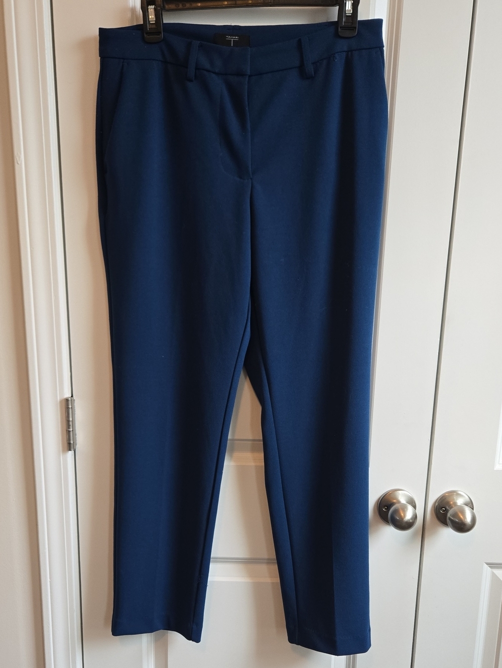 Tahari Teal Straight Leg Trousers